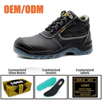 Botas de Seguridad Industriales Tiger Master con Certificación CE, Puntera de Acero, Antipinchazos, Cuero Negro, Suela de TPU Antideslizante y Resistente al Aceite para Hombre