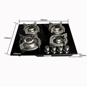 Estufa de Gas Empotrable de Vidrio Templado Negro, Placa de Gas de 4 Quemadores, Encimera de Gas Portátil de Alta Calidad - Product Image 3