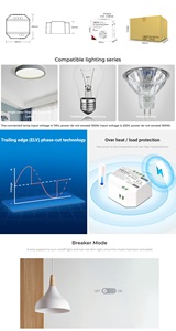 Gradateur TRI-C1 AC 110V 220V, gradateur sans fil RF 2.4G, gradation par pression, interrupteur AC intelligent, gradateur pour lampes LED intelligentes - Product Image 3