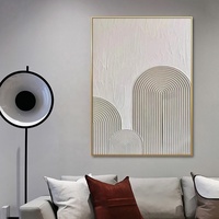 Décorations modernes personnalisées Arche en plâtre Peinture beige pure 3D pour la maison Peinture minimaliste sur toile Logo personnalisé à l'huile Art 3d