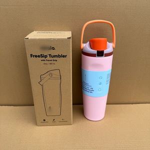 Nouvelle conception – Bouteille isotherme à double paroi 19/24/32 oz avec couvercle à paille, en acier inoxydable 304, isolation 24h, anti-fuite, pour sport et gym - Product Image 2