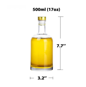 500 ml Vino Bebidas Aceite Vinagre Kombucha <span class=keywords><strong>Cerveza</strong></span> Agua Soda Botellas de vidrio transparente con tapón de corcho Tapa hermética - Product Image 3