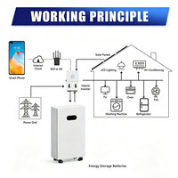 Système de stockage d'énergie solaire domestique, batterie 48V, Power Wall pour stockage photovoltaïque sur toit résidentiel, alimentation de secours hybride hors réseau