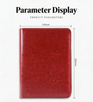 Carnet à spirales A5 en similicuir thermique avec pages remplaçables, pochette zippée, pour l'école, le bureau, utilisation professionnelle, impression de logo personnalisée