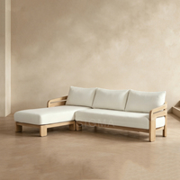 Einfaches Luxus-Massivholz-Teakholz Öko-Outdoor-Möbelset Modernes Patio-Villa Vielseitiges Freizeit-Massivholz-Sofa