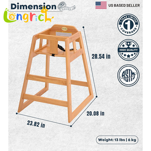 Nuova Seggiolone Moderna in Legno Massello con Cuscino, Design Portatile, Caratteristiche di Durabilità e Sicurezza per la Sala da Pranzo - Product Image 3