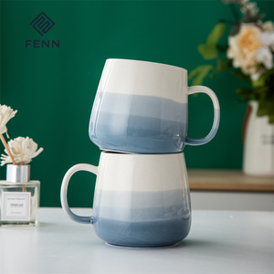 Fenn thiết kế độc đáo 15OZ thăng hoa cốc màu xanh men màu thay đổi Gradient cốc cà phê Cốc gốm - Product Image 5