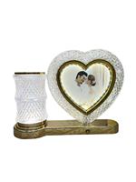 Lampe LED en forme de cœur avec cadre photo, lampe de nuit créative pour décoration photo, lampe ornementale pour couple et mariage, pièce de décoration de table de chambre