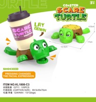 Sous-verres tortue amusants anti-stress tendance TikTok – Sous-verres fantaisie en forme de tortue effrayée pour bureau et tasses à café