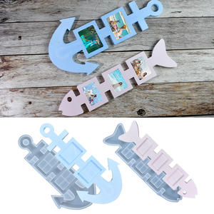 KK156 Océan style <span class=keywords><strong>bateau</strong></span> <span class=keywords><strong>ancre</strong></span> poisson os <span class=keywords><strong>photo</strong></span> cadre silicone moule salon tenture murale <span class=keywords><strong>d</strong></span>écoration - Product Image 1