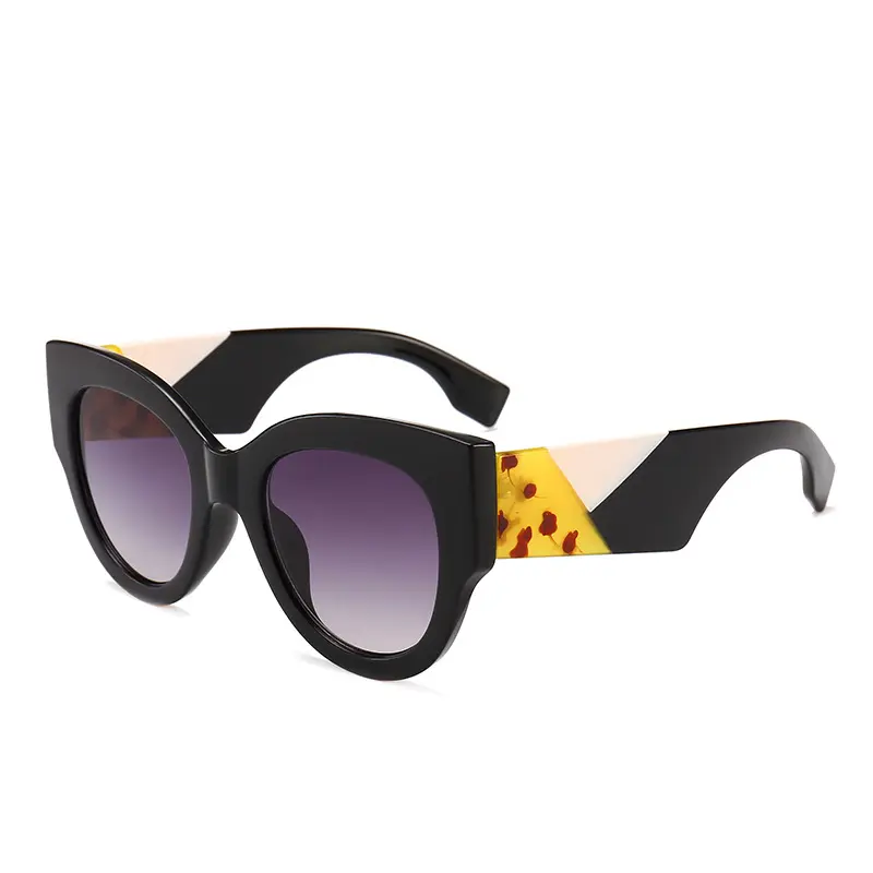 2022 spring new women's round retro UV400 sun glasses fashion trendy and versatile sunglasses