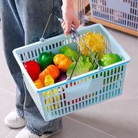 Panier de courses de supermarché avec 2 poignées, en métal, écologique, durable, design en plastique portable, grande capacité pour les collations