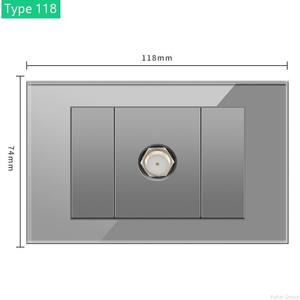 เต้ารับสวิตช์สายเคเบิลแบบติดผนัง รุ่น 118 พร้อมแผงสัมผัสและกระจก สำหรับทีวีและคอมพิวเตอร์ในบ้าน ใช้ได้กับทุกยี่ห้อ - Product Image 3
