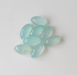 Calcedonia Aqua Natural de Alta Calidad, Gema Suelta, Cabujón Marquise de 2x4mm-15x30mm, Tamaño Calibrado, Efecto de Juego de Color y Fuego para Joyería - Product Image 4