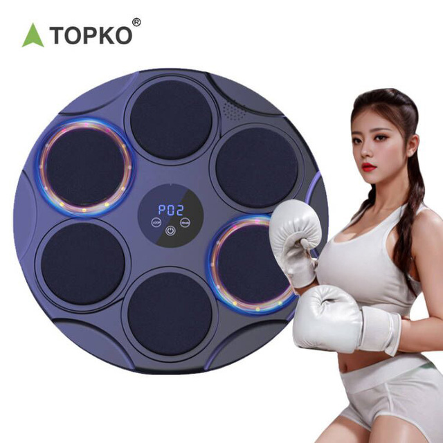 TOPKO Interactive Music BoxingTrainer with Boxing Gloves, Large Size Wall Mounted Electronic Boxing Target Music Boxing Machine