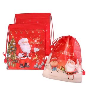 Kids' Santa Claus <b>Drawstring</b> Bags Non-Woven Fabric Birthday Event Party Favors Christmas Polyester <b>Backpacks</b> - Product Image 1