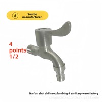 Robinet de machine à laver en alliage de zinc avec noyau de valve en céramique, fil magnétique, ouverture rapide 1/2, 4 points, pour mur de balcon