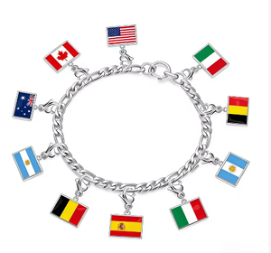 Nuovo Charm Personalizzato con Bandiera Nazionale Argentata per le Partite Mondiali 2026, in Acciaio Inossidabile, per Creazione Gioielli Fai da Te, Braccialetti per Donna e Uomo - Product Image 4