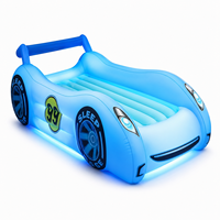 Lit gonflable pour enfants en forme de voiture avec lumières LED, matelas pneumatique en PVC pour les séjours d'enfants, voyages, OEM ODM