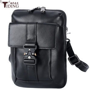 Bolso Bandolera de Cuero Genuino para Hombre Tiding, Color Negro, para Viajes de Verano, Unisex - Product Image 1