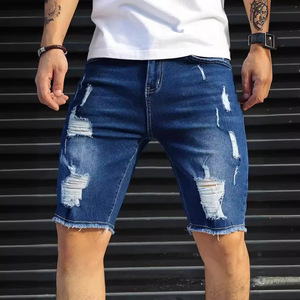 Shorts <span class=keywords><strong>en</strong></span> <span class=keywords><strong>jean</strong></span> déchirés pour hommes, 5 pouces, décontractés d'été, avec trous, coupe slim, style streetwear, vente <span class=keywords><strong>en</strong></span> gros - Product Image 3