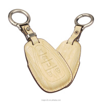 Magicocase Étui de protection pour clé de voiture Chevrolet A60 en cuir grain de bois fait main pour 1963-1968 3 couleurs