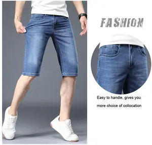 Hoge Kwaliteit Jeans Shorts Mannen Zomer Stretch Denim Broek Jongens Korte Broek Jong Jeans Fit Skinny Ademend Vijf Broek