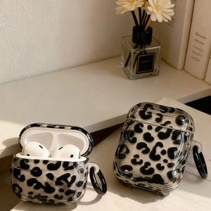 Funda para Auriculares con Estampado de Leopardo Negro Simple, Compatible con Apple AirPods 2/3, para AirPods Pro, Personalizada y Resistente a Golpes - Product Image 3