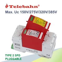 30 + ans usine SPD Telebahn 275V 255V AC 20kA 40kA T2 1 P + N KEMA parafoudre dispositif de protection SPD pour 1 phase TT1 + 1 système