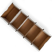 Boîte à pièces détachées Paper Mart avec quatre séparateurs, boîte en carton ondulé blanc