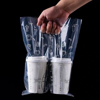 Sacs à emporter personnalisés pour aliments, sacs en plastique jetables pour café, lait, thé, emballages en plastique transparent