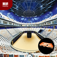Plancher en bois d'érable massif durable, facile à installer, design vectorisé portable pour sols de sport intérieurs de basketball Merry Merry