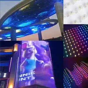 יצרן מקצועי RGB רשת פיקסל LED מסך פיקסל לווילון רקע קירות מבנה חיצוני