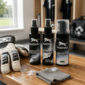 Kit d'entretien personnalisé pour gants de gardien de but : Spray adhérent pour gants de gardien, Spray désodorisant, Nettoyant mousse pour gants de gardien en latex - Product Image 1