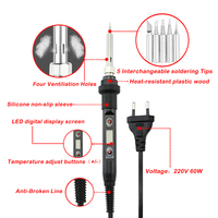 Kit de Fer à Souder Électrique Numérique 80W, Ensemble 20-en-1, Température Réglable, Outil de Soudage 220V 110V
