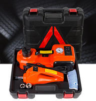 Kit de cric électrique pour voiture de 5 tonnes 12V avec clé hydraulique, pompe à air et lumière LED pour la réparation automobile en extérieur