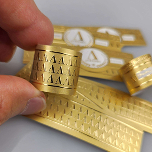 High Quality Gold Foil Art Paper Cigar Bands <b>Personalized</b> Printing Ring Wrap Gold Foil Cigar Label Package - Product Image 2