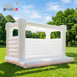 บ้านลมสีขาว WINSUN ทำจาก PVC กันน้ำ ได้รับการรับรองมาตรฐาน CE พร้อมโลโก้สั่งทำ สำหรับงานวันเกิด งานเช่ากลางแจ้ง งานแต่งงาน - Product Image 1