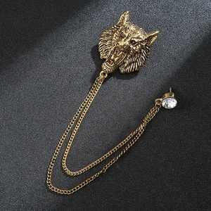 Broche à Ailes et Chaîne pour <span class=keywords><strong>Homme</strong></span>, Épingle de Revers Élégante pour <span class=keywords><strong>Costume</strong></span>, Badge Simple Accessoire - Product Image 2