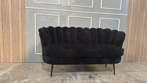 Sofá de Tela de Pana Negra de Una Plaza, Sillón Moderno para Sala de Estar, Tapizado Suave, Hecho en Indonesia - Product Image 6