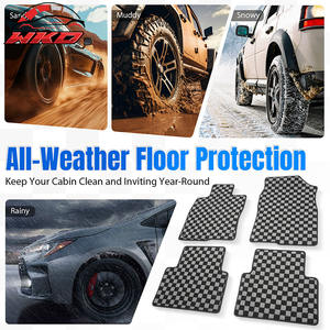 พรมปูพื้นสำหรับฮอนด้า ซีวิค 4DR 16-21 พรมกันลื่นลายตารางหมากรุกสีดำสีเทาลายสก๊อต - Product Image 6