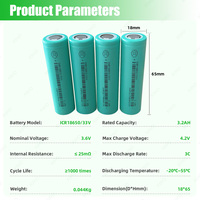 Pack de batteries lithium-ion XIHO personnalisé 3,7 V 3200 mAh 3500 mAh ICR18650/33V 18650, cellule Li-ion 18650 3,6 V