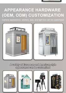 셀프 서비스 즉석 인쇄 사진 부스 키오스크 프린터 및 카메라 다크 브라운 사진 부스 사용자 정의 무역 쇼 부스 - Product Image 6