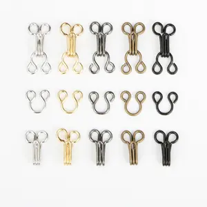 Good Quality Brass Material Nickel Gold Black Sewing Hooks and Eyes Closure for Bra Clothing Trousers Skirt DIY Craft