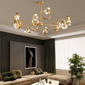 All-Copper Nordic Crystal Modern Luxury Chandelier for Living Room <b>Dining</b> Room Postmodern Villa Main <b>Light</b> Fixture Minimalist - Product Image 2
