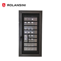 Ventana Abatible de Doble Acristalamiento de Estilo Europeo Francés Rolansini, de Aleación de Aluminio y Vidrio Templado, con Certificación ISO9001, para Apartamentos