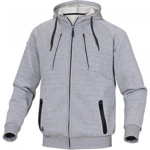 DELTA PLUS - ANZIOGRXG-M Polyester <b>fleece</b>/cotton <b>grey</b> sweat <b>jacket</b> - EAN MW128546 WORK HOODIES - Product Image 1