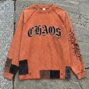 Sudadera unisex de corte holgado con lavado ácido, precio bajo, modelo TKAN897D, de algodón 100% grueso, lisa, estilo vintage desgastado, para ropa urbana. - Product Image 1