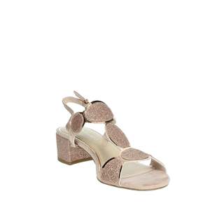 Marco Tozzi Women's Heeled Sandal 2-28231-44 <b>White</b> Gold Glitter Block <b>Heel</b> - Product Image 5