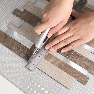 Carrelage en <span class=keywords><strong>pierre</strong></span> naturelle PVC aluminium ardoise rouille, mosaïque autocollante pour surfaces murales - Product Image 2